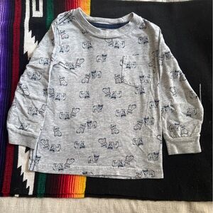Gray Kids Shirt with Pugs Dog Print